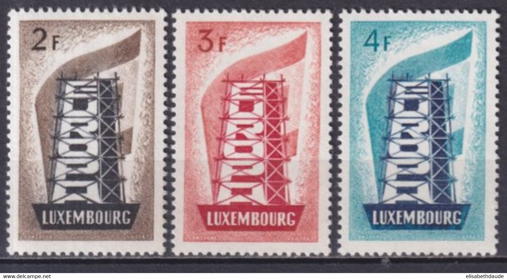 1956 - EUROPA / CEPT - LUXEMBOURG - YVERT N°514/516 * MLH - COTE YVERT = 175 EUR. - 1956