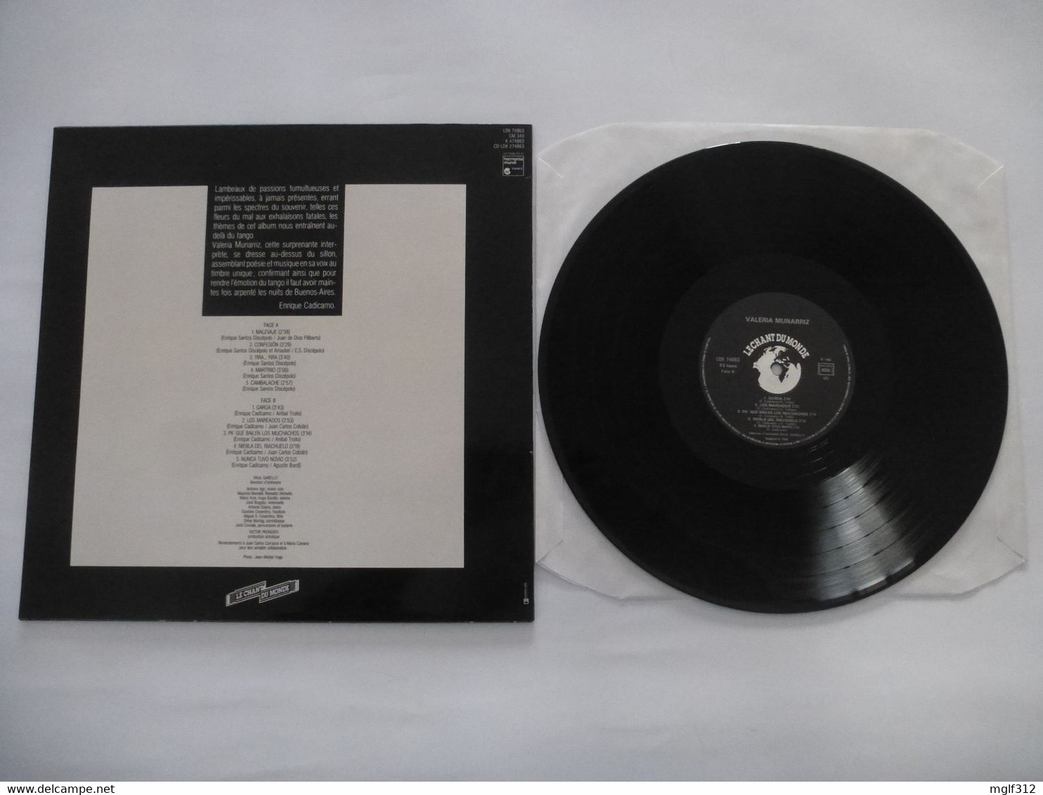 VALERIA MUNARRIZ : LP QUEL TANGO ! + Un Insert Texte Traduit En Français - Editions Le Chant Du Monde 1986 - Sonstige - Spanische Musik