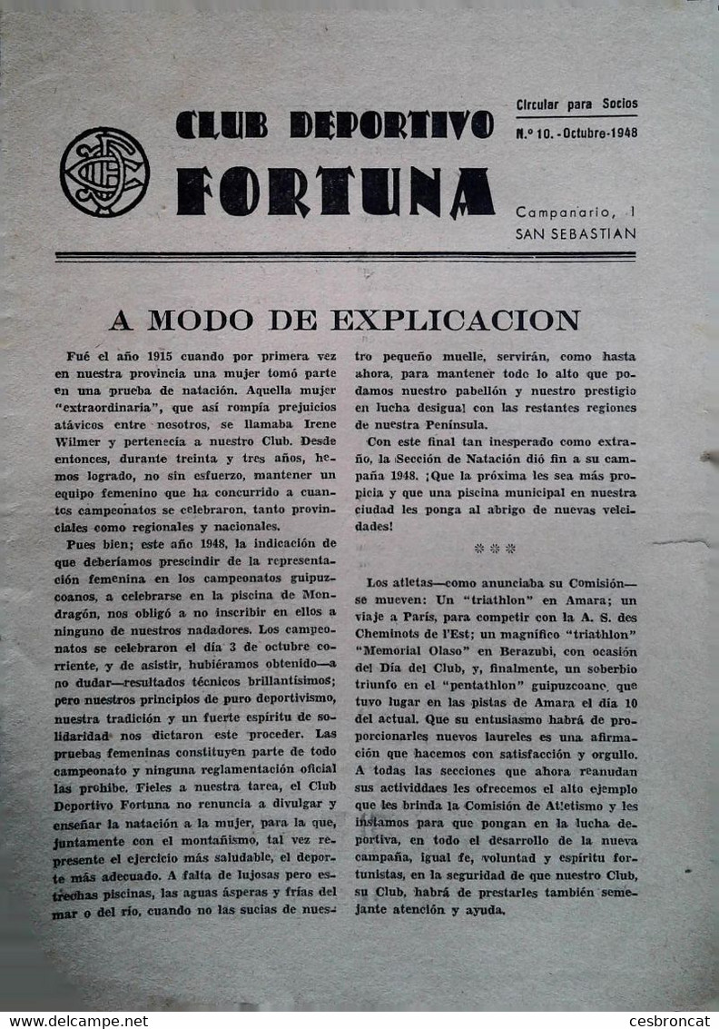 H 9 Document 2 Feuilles Club Deportivo Fortuna - Athlétisme