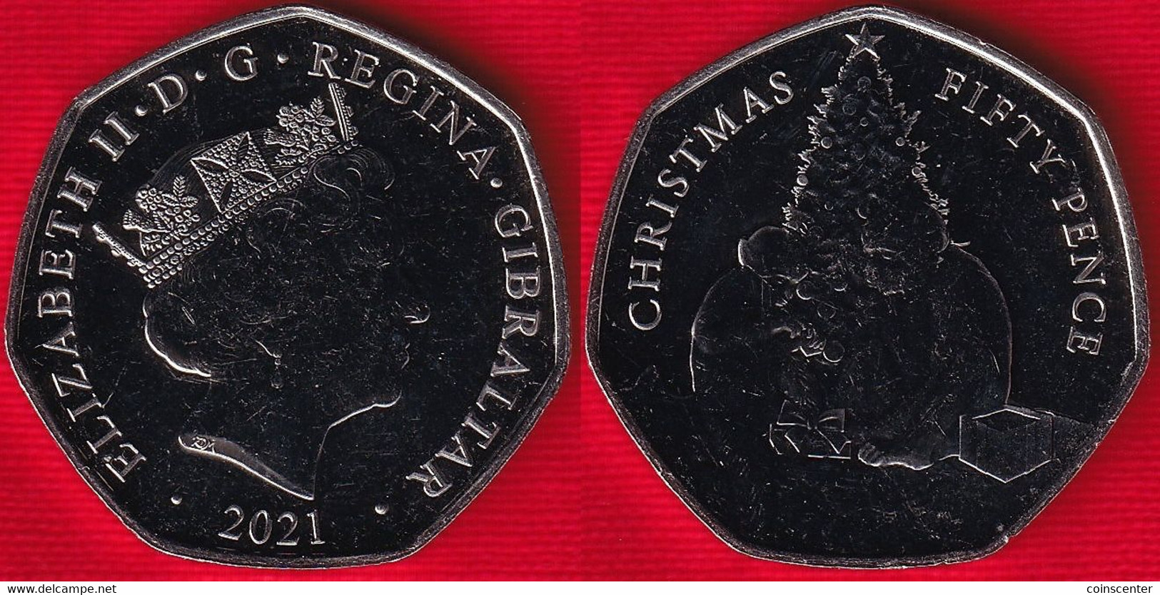 Gibraltar 50 Pence 2021 "Christmas" UNC - Gibraltar