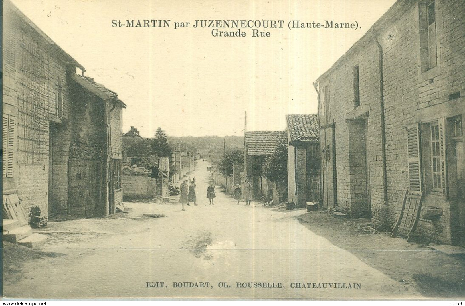 52 - SAINT MARTIN Par JUZENNECOURT - Grande Rue En 1930. Edit. BOUDART, Cl. ROUSELLE, CHATEAUVILLAIN - Juzennecourt