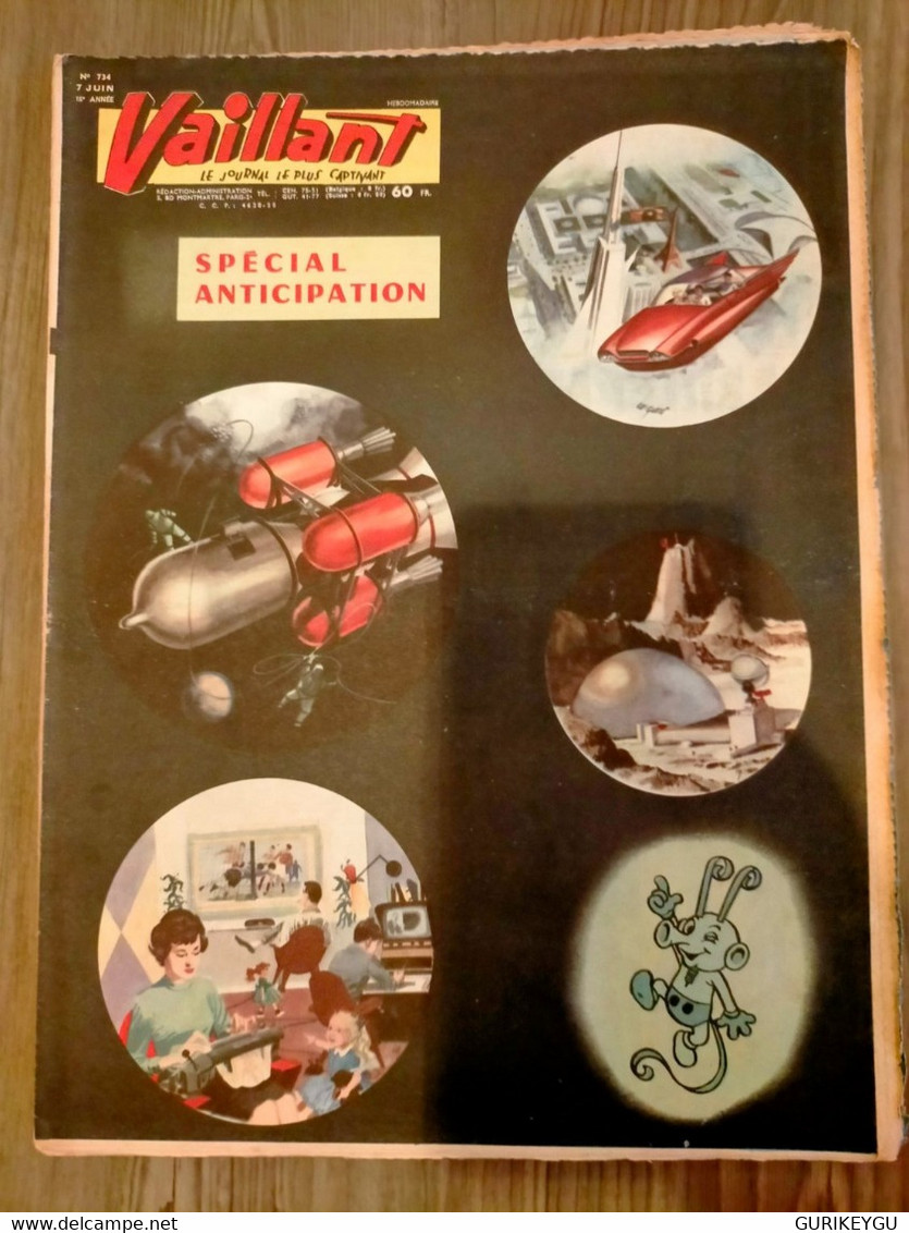 VAILLANT N° 734 ARNAL PIF Et Cie BOB MALLARD Tabary Les Pionniers De L'espérance 07/06/1959 TBE Jeu Du COSMOS - Vaillant