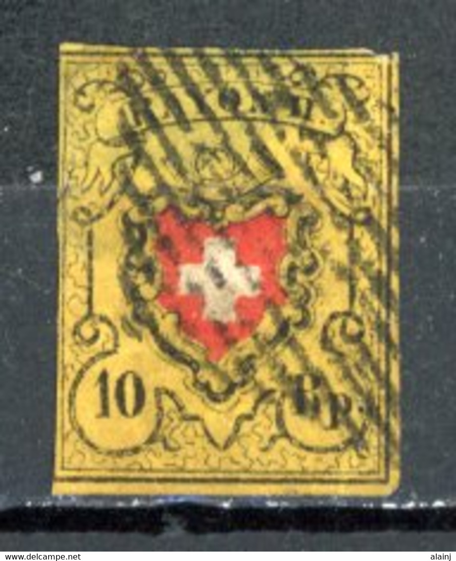 Helvetia   Y&T    15   Mi   8   Obl   ---      TTB - 1843-1852 Federal & Cantonal Stamps