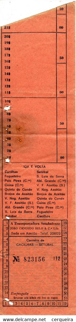 PORTUGAL-LISBOA -A TRANSPORTADORA SETUBALENSE-CACILHAS-SETUBAL-IDA E VOLTA - Europa