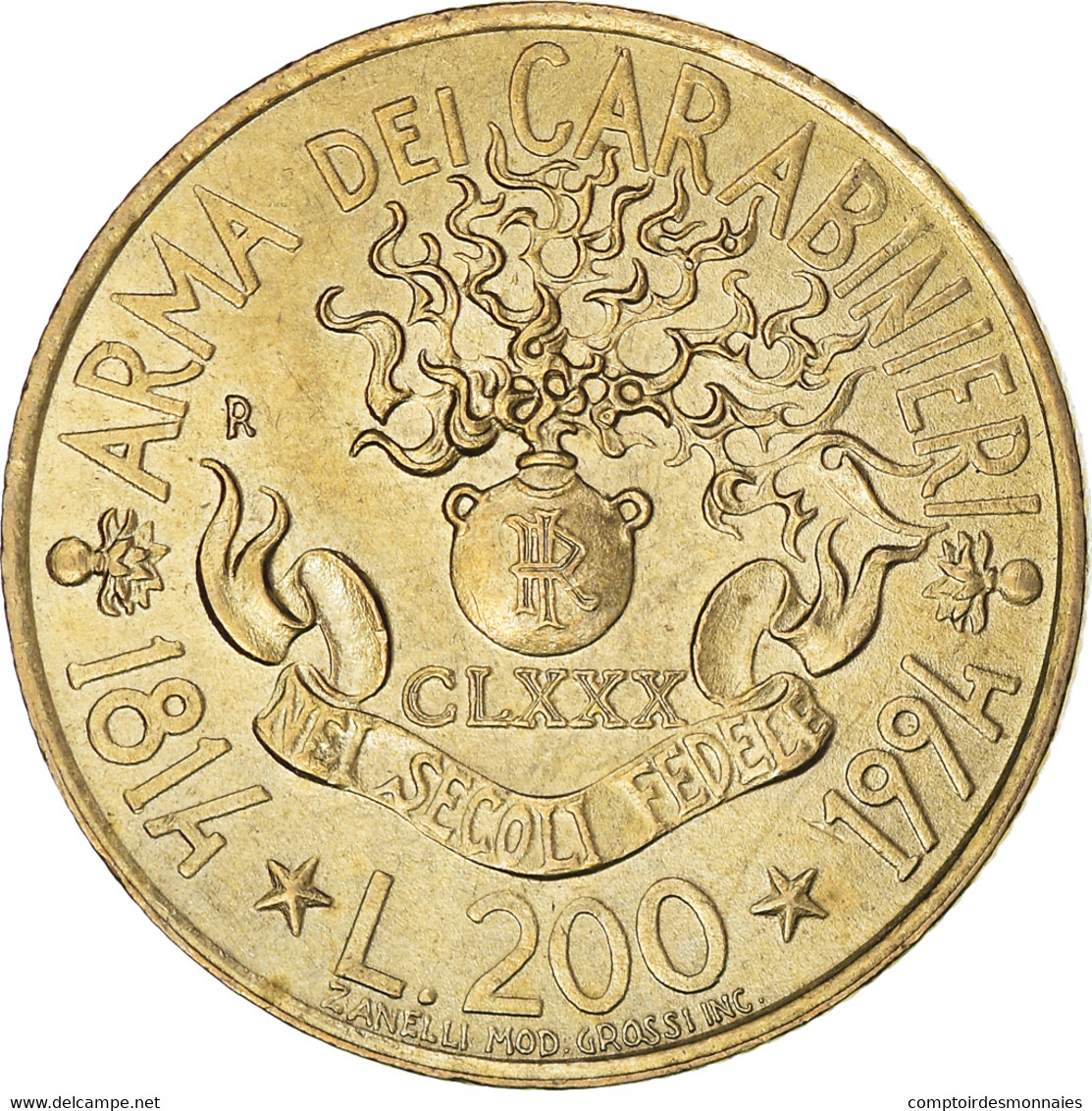 Monnaie, Italie, 200 Lire, 1994, Rome, TTB+, Bronzital, KM:164 - 200 Lire