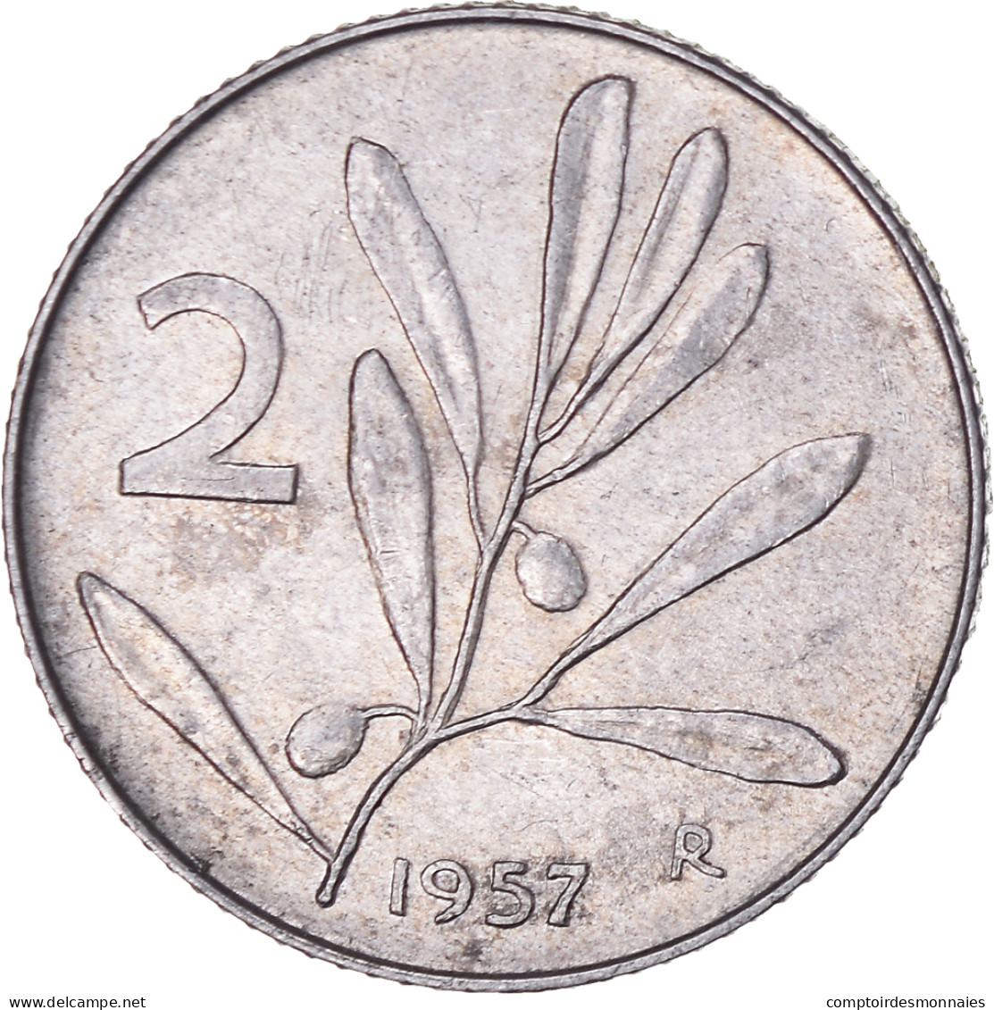 Monnaie, Italie, 2 Lire, 1957, Rome, TB, Aluminium, KM:94 - 2 Liras