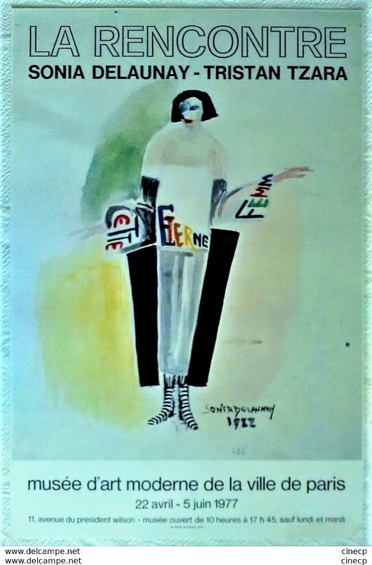 AFFICHE ANCIENNE ORIGINALE Exposition SONIA DELAUNAY TRISTAN TZARA 1977 Musée D'Art Moderne De La Ville De Paris - Posters