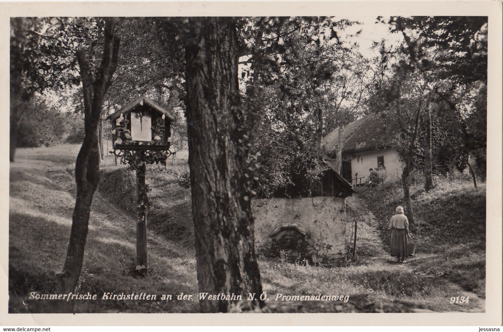 AK - KIRCHSTETTEN A/d Westbahn - Promenadenweg Mit Marterl 1937 - St. Pölten