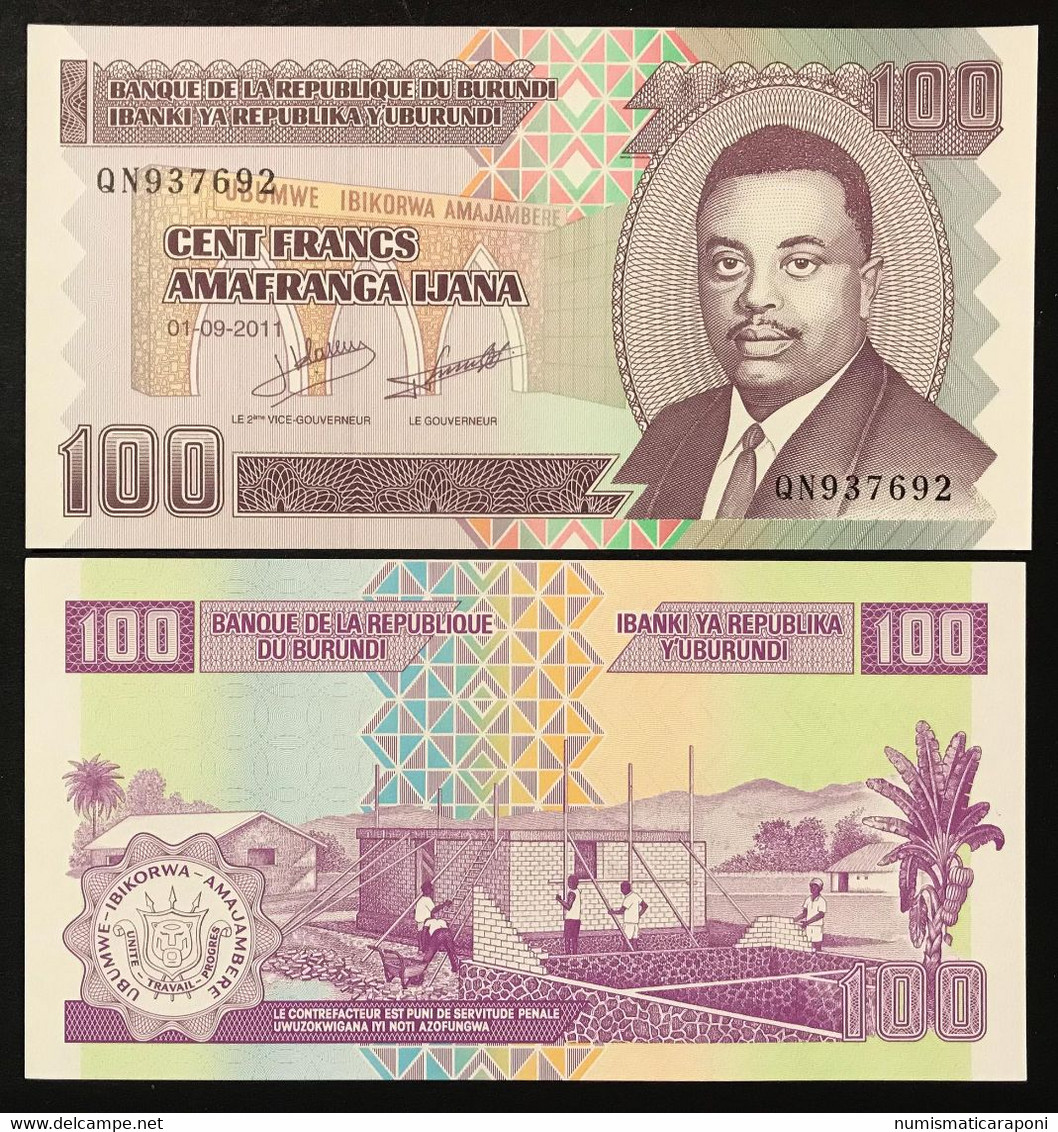 Burundi 100 FRANCHI Francs 2011 Pick#44b UNC  M.045 - Burundi