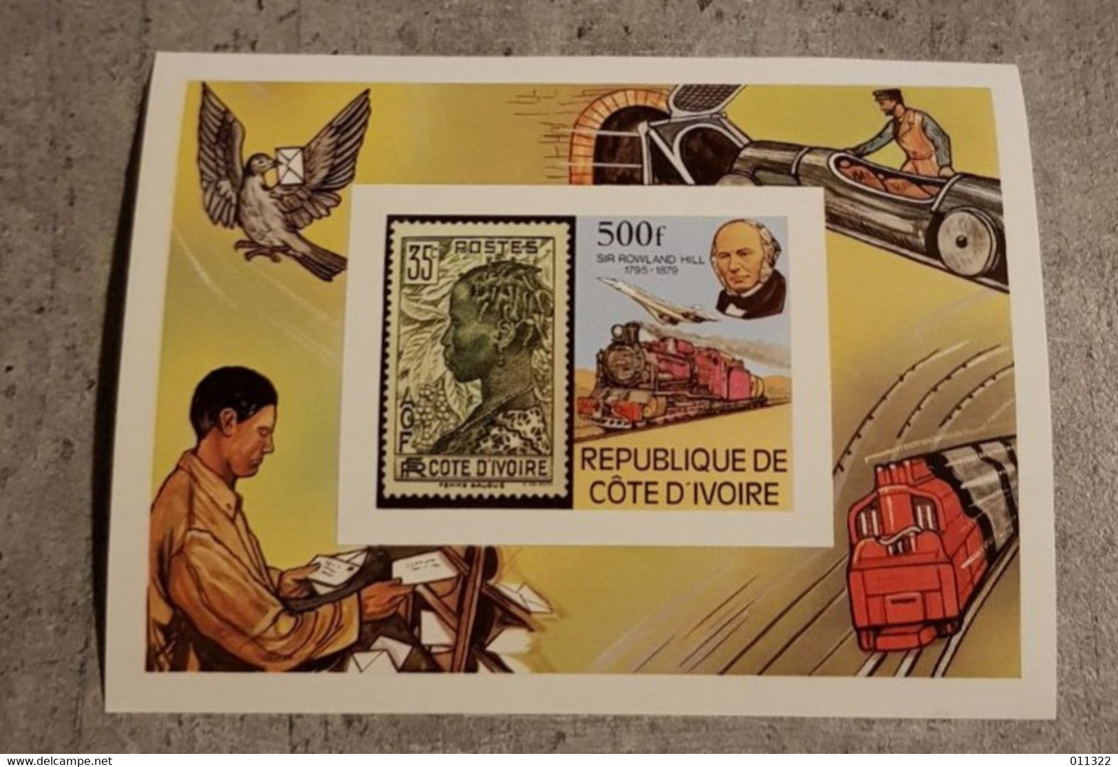 COTE D'IVOIRE SIR ROWLAND HILL BLOCK IMPERFORED MNH - Rowland Hill