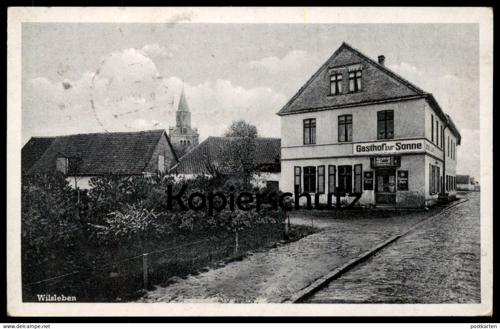 ALTE POSTKARTE WILSLEBEN GASTHOF ZUR SONNE SCHILDER DIAMANT BIERE ASCHERSLEBEN AK Ansichtskarte Postcard Cpa Photo - Aschersleben