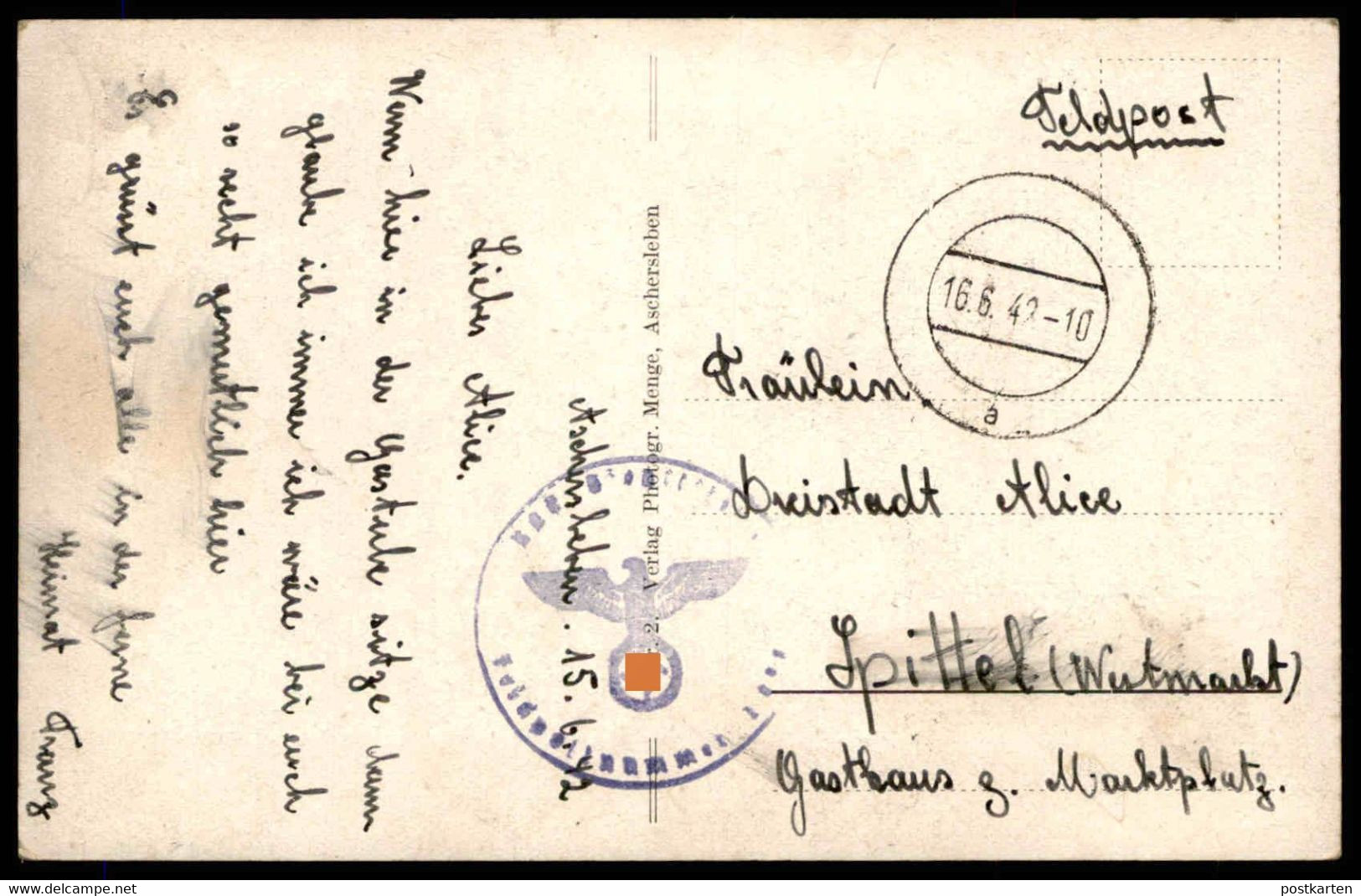 ALTE POSTKARTE WILSLEBEN GASTHOF ZUR SONNE SCHILDER DIAMANT BIERE ASCHERSLEBEN AK Ansichtskarte Postcard Cpa Photo - Aschersleben