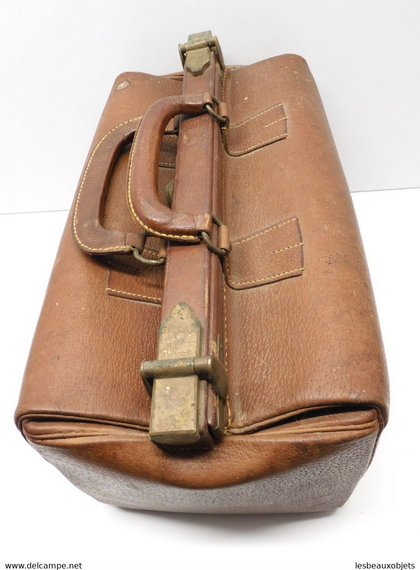 *ANCIEN SAC de MEDECIN CUIR TRES BELLE Qualité 2 Poignées SORTI de GRENIER   E