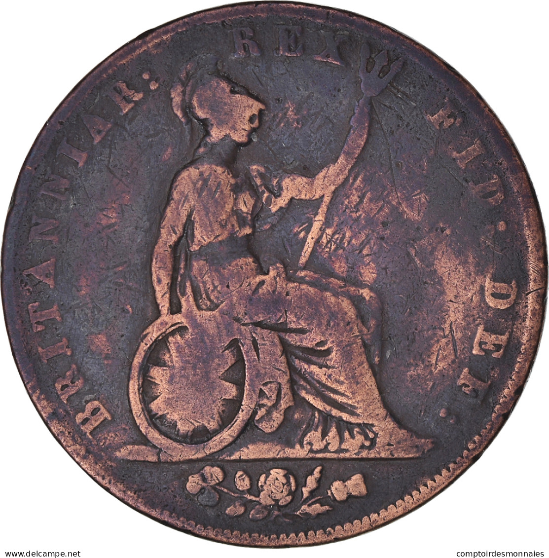 Monnaie, Grande-Bretagne, George IV, 1/2 Penny, 1826, TB+, Cuivre, KM:692 - C. 1/2 Penny