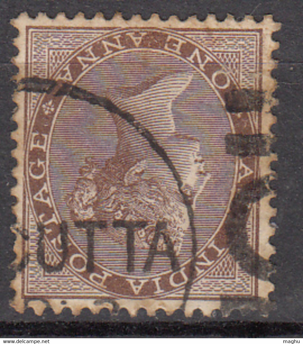 'C' Strike Of Duplex, JC Type 32d  / BC 17f On One Anna British East India Used, Early India Cancellation - 1858-79 Crown Colony