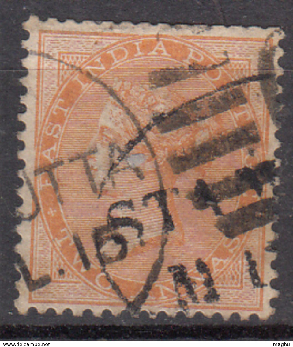 'C' Strike Of Duplex Foreign Mail, JC Type NA, BC 19A(ii) On One Anna British East India Used, Early India Cancellation - 1858-79 Crown Colony