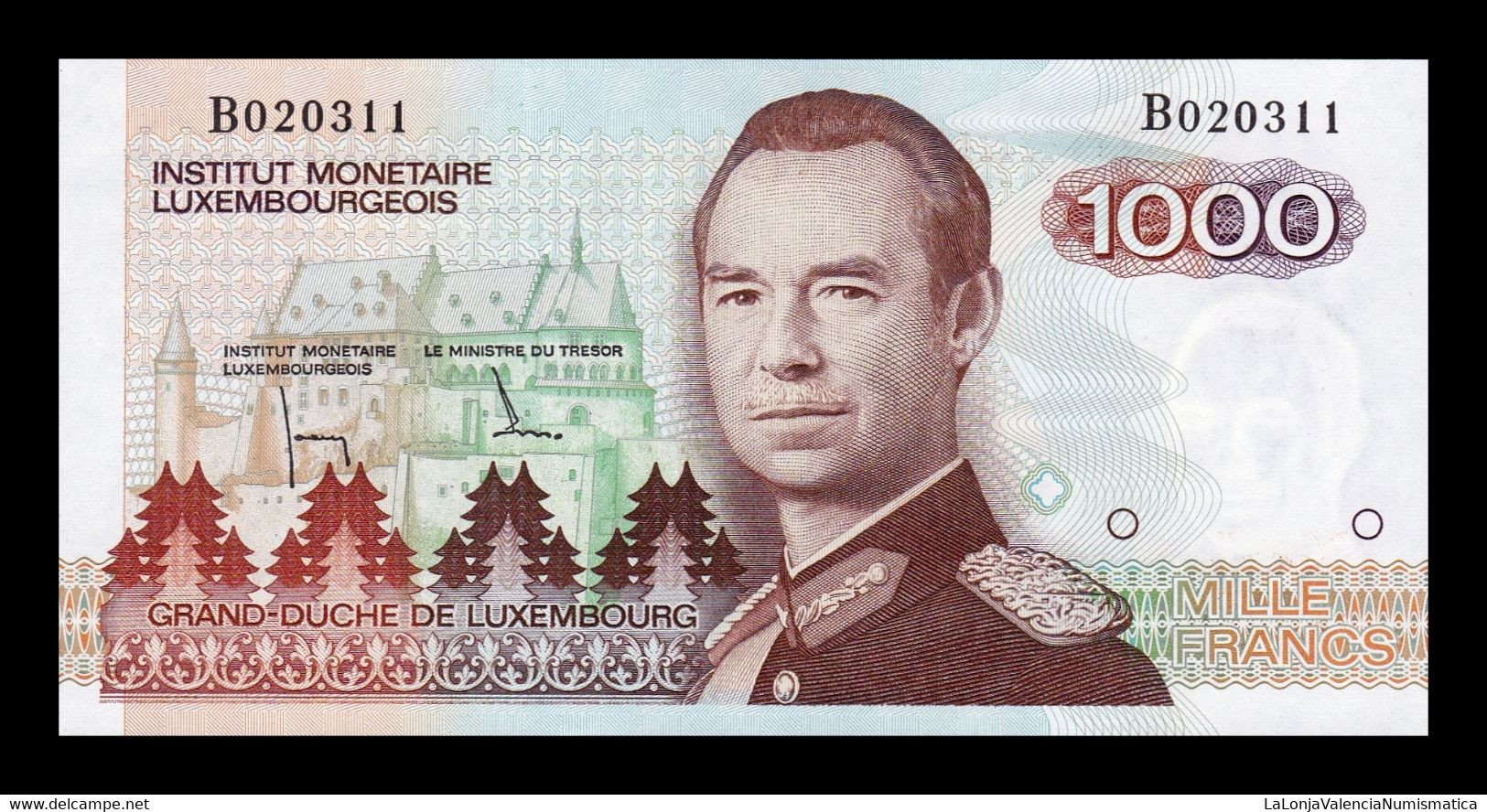 Luxemburgo Luxembourg 1000 Francs ND (1985) Pick 59 SC UNC - Luxembourg