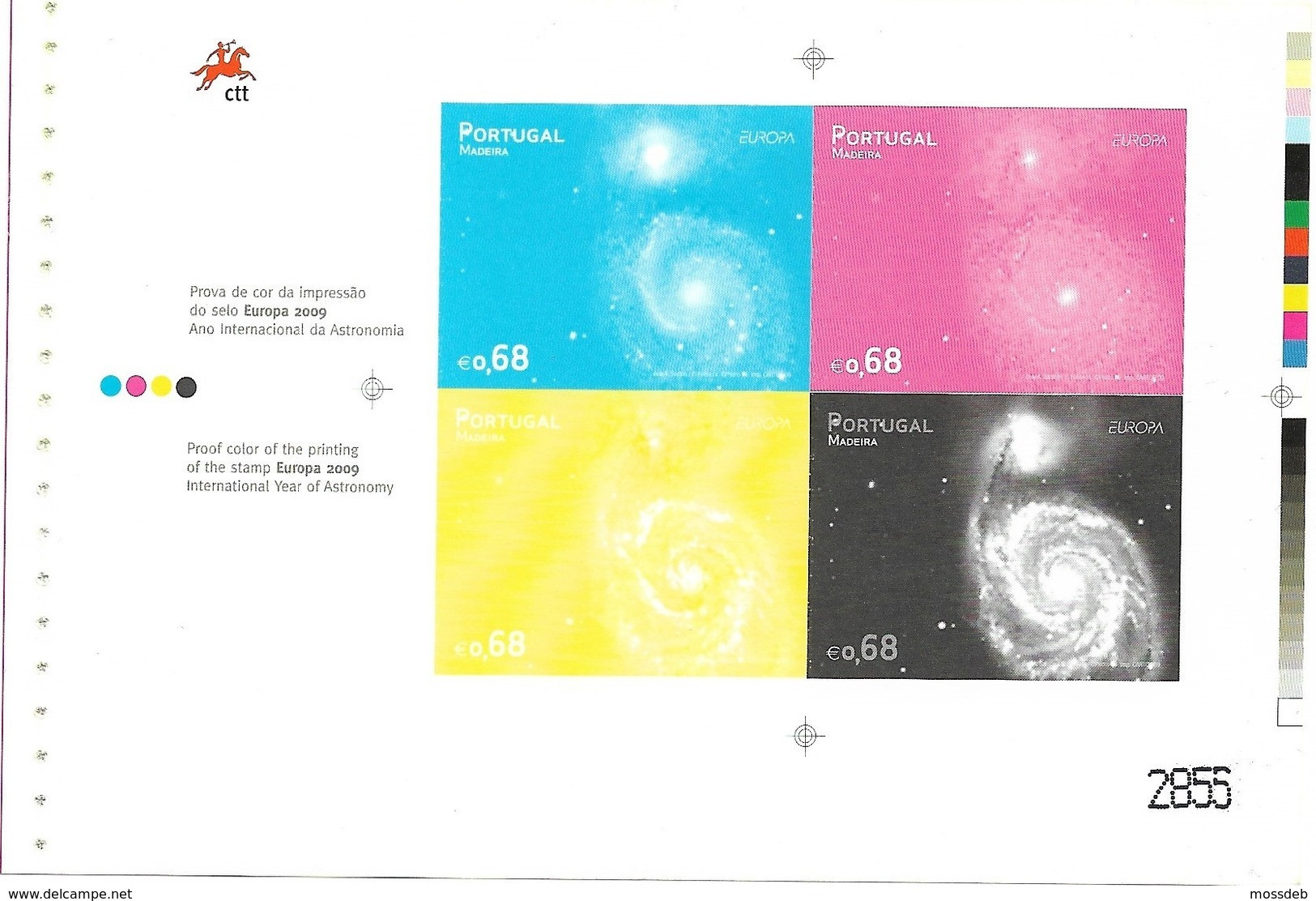 PORTUGAL 2009 IMAGE OF THE SPIRAL GALAXY M51  CONSTELATION Canes Venatici - PROGRESSIVE PROOF - Proofs & Reprints