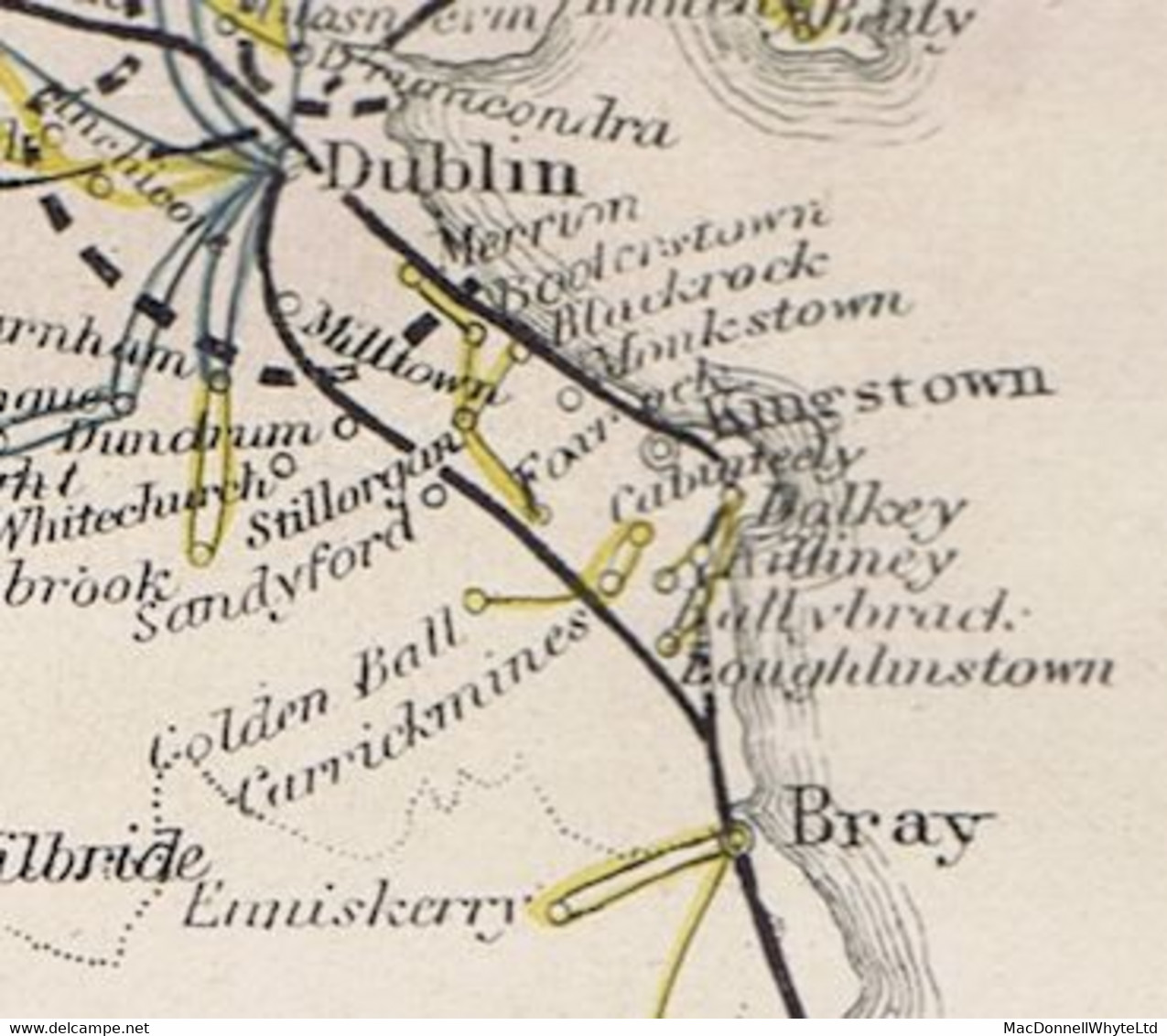 Ireland County Dublin 1877 "273" Numeral Diamond Of Killiney On Halfpenny Postcard To England, KILLINEY FE 7 77 - Préphilatélie