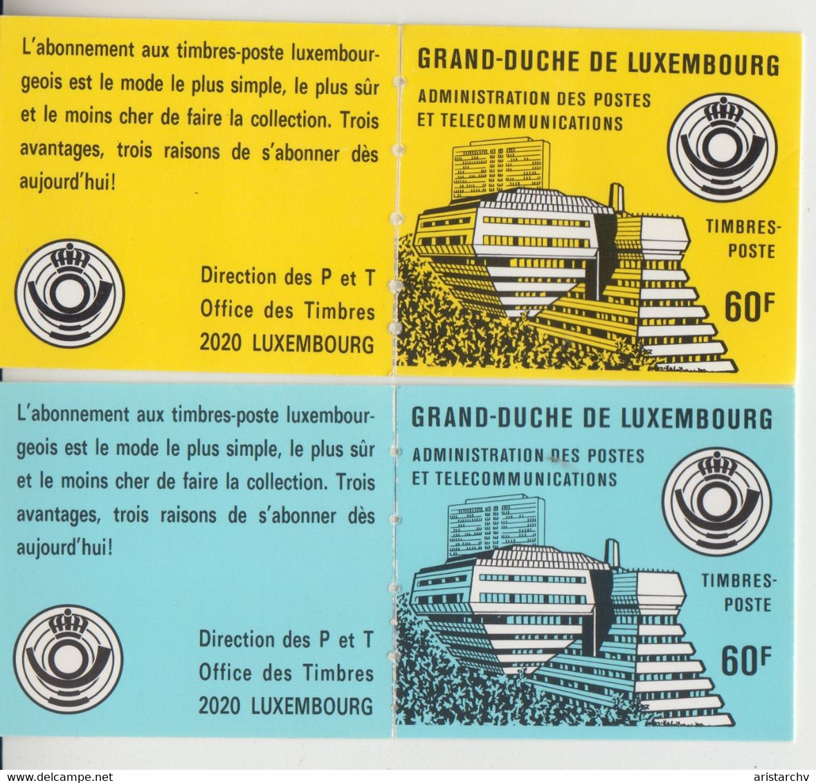 LUXEMBOURG 1986 ROBERT SCHUMAN 2 DIFFERENT BOOKLETS - Carnets