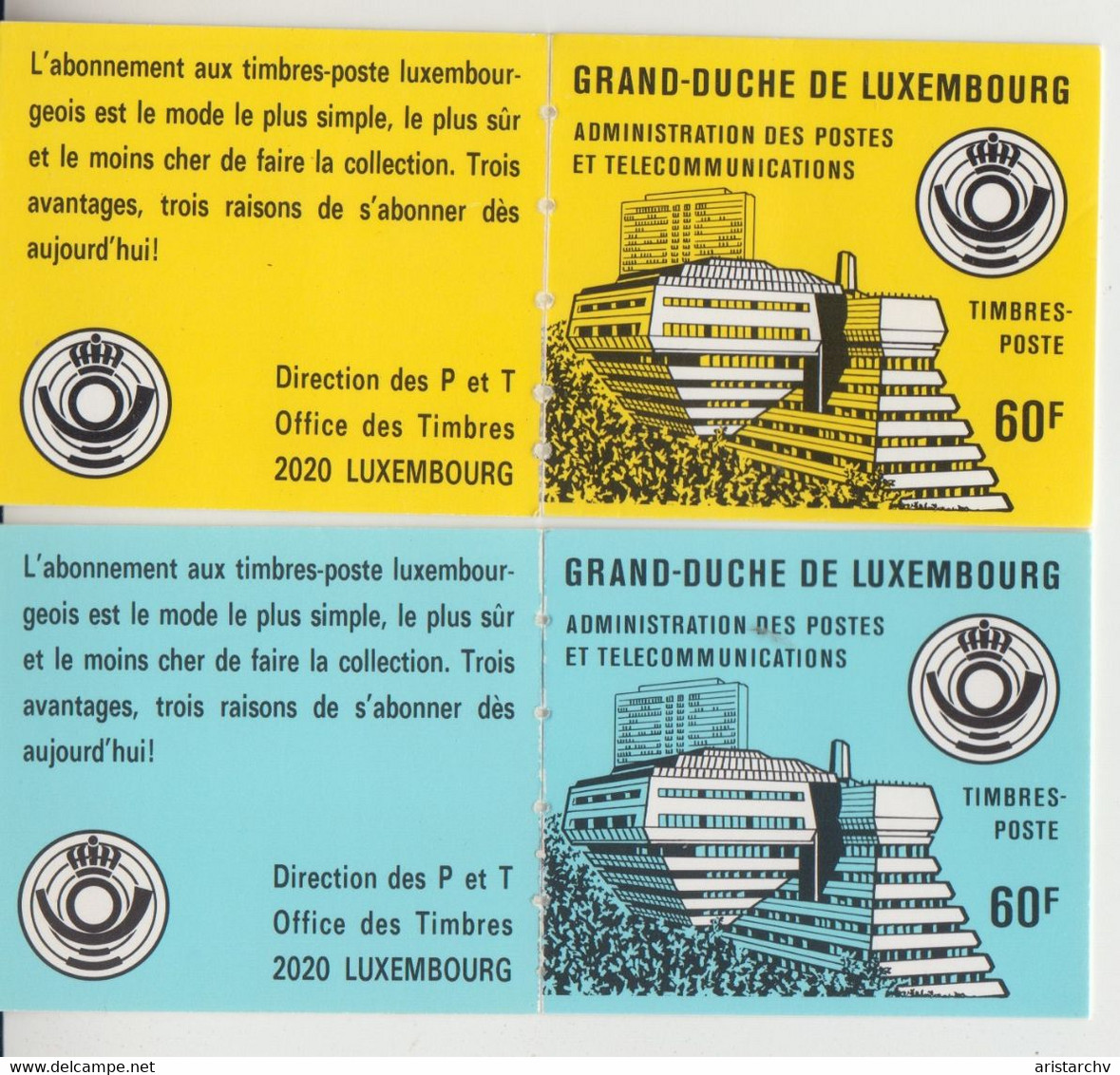 LUXEMBOURG 1986 ROBERT SCHUMAN 2 DIFFERENT BOOKLETS - Markenheftchen