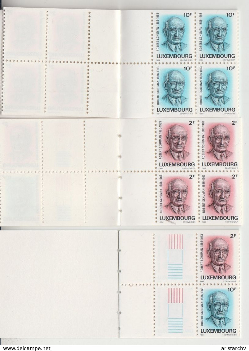 LUXEMBOURG 1986 ROBERT SCHUMAN 2 DIFFERENT BOOKLETS - Postzegelboekjes