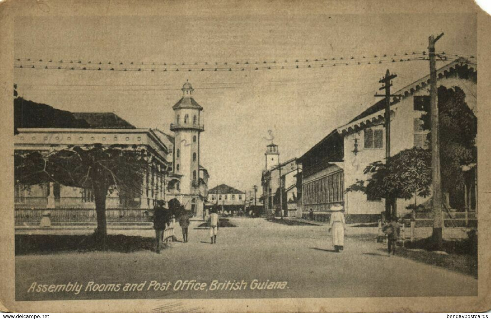 British Guiana, Guyana, Demerara, GEORGETOWN, Assembly Rooms, Post Office (1920s) Postcard - Guyana (ex Guyana Britannica)