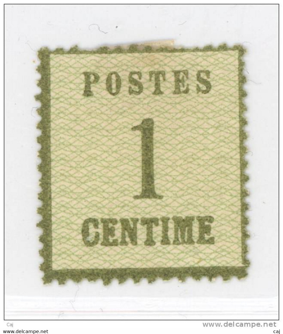 France  -  Alsace-Lorraine  :  Yv  1  *   Vert Bronze            ,      N2 - Unused Stamps