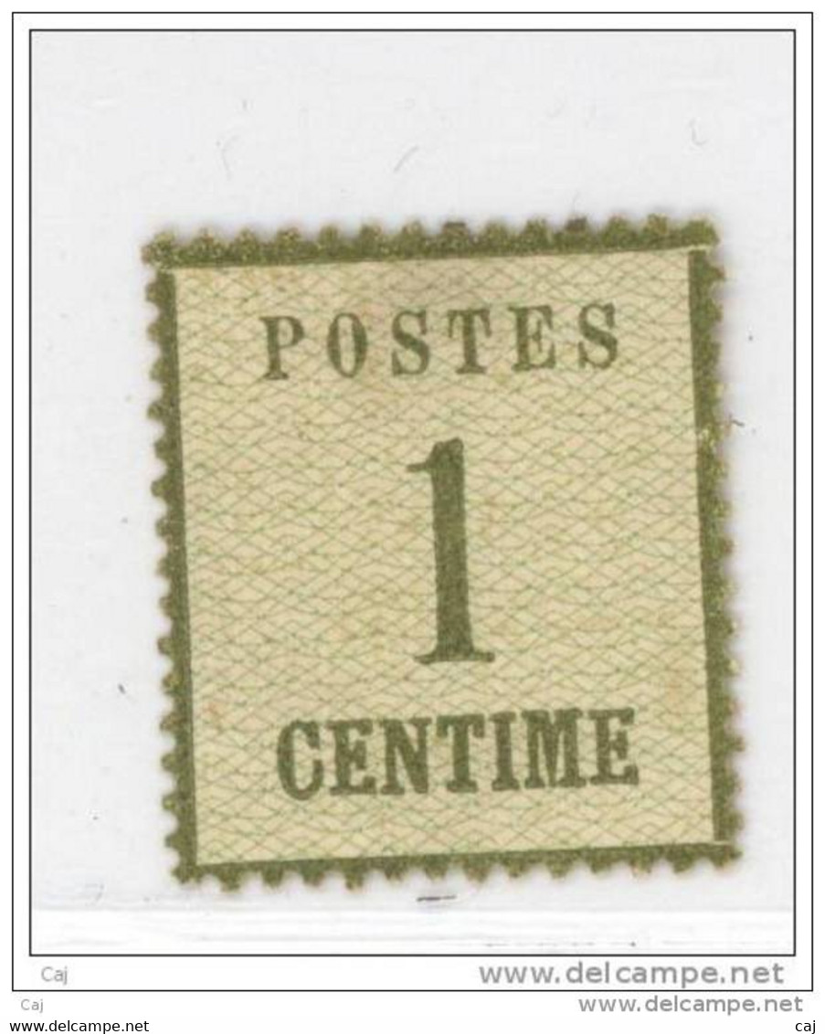 France  -  Alsace-Lorraine  :  Yv  1  *  ,   Très Bon Centrage            ,     N4 - Unused Stamps