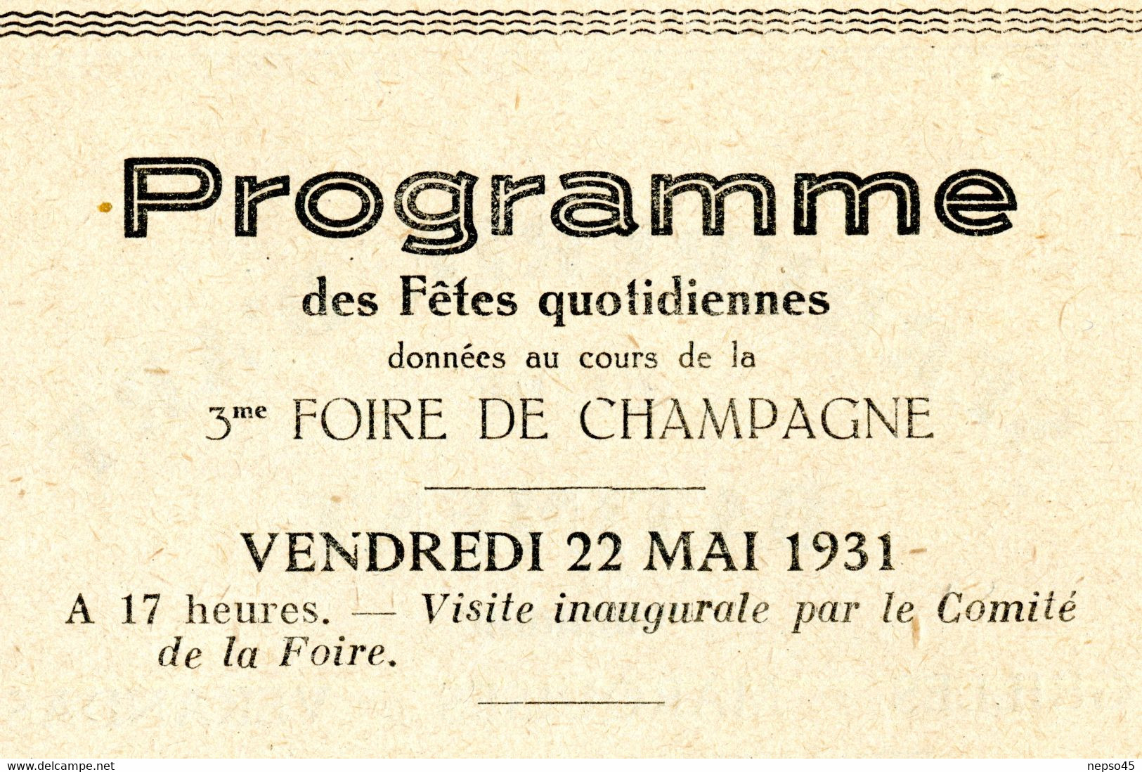 régionalisme.catalogue officiel.3ème Foire de Champagne.Ville de Troyes du 23 au 31 mars 1931.