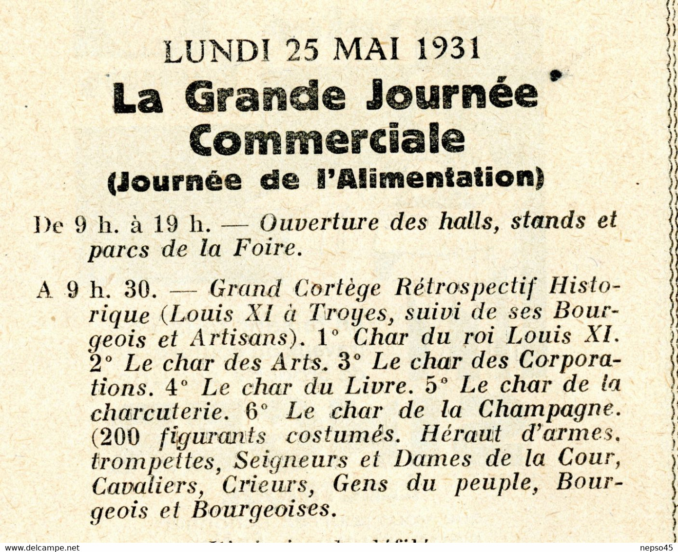 régionalisme.catalogue officiel.3ème Foire de Champagne.Ville de Troyes du 23 au 31 mars 1931.