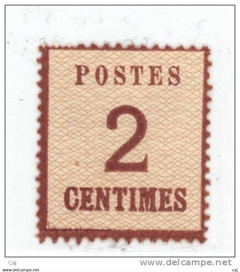 France  -  Alsace-Lorraine  :  Yv  2  (*)    ,   N3 - Unused Stamps