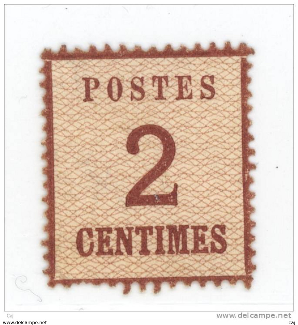 France  -  Alsace-Lorraine  :  Yv  2  *             ,      N3 - Unused Stamps