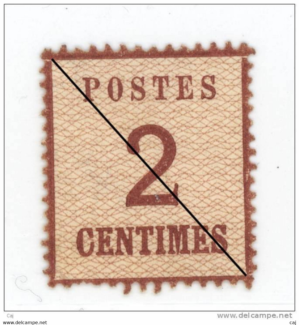 France  -  Alsace-Lorraine  :  Yv  2  *             ,      N3 - Unused Stamps