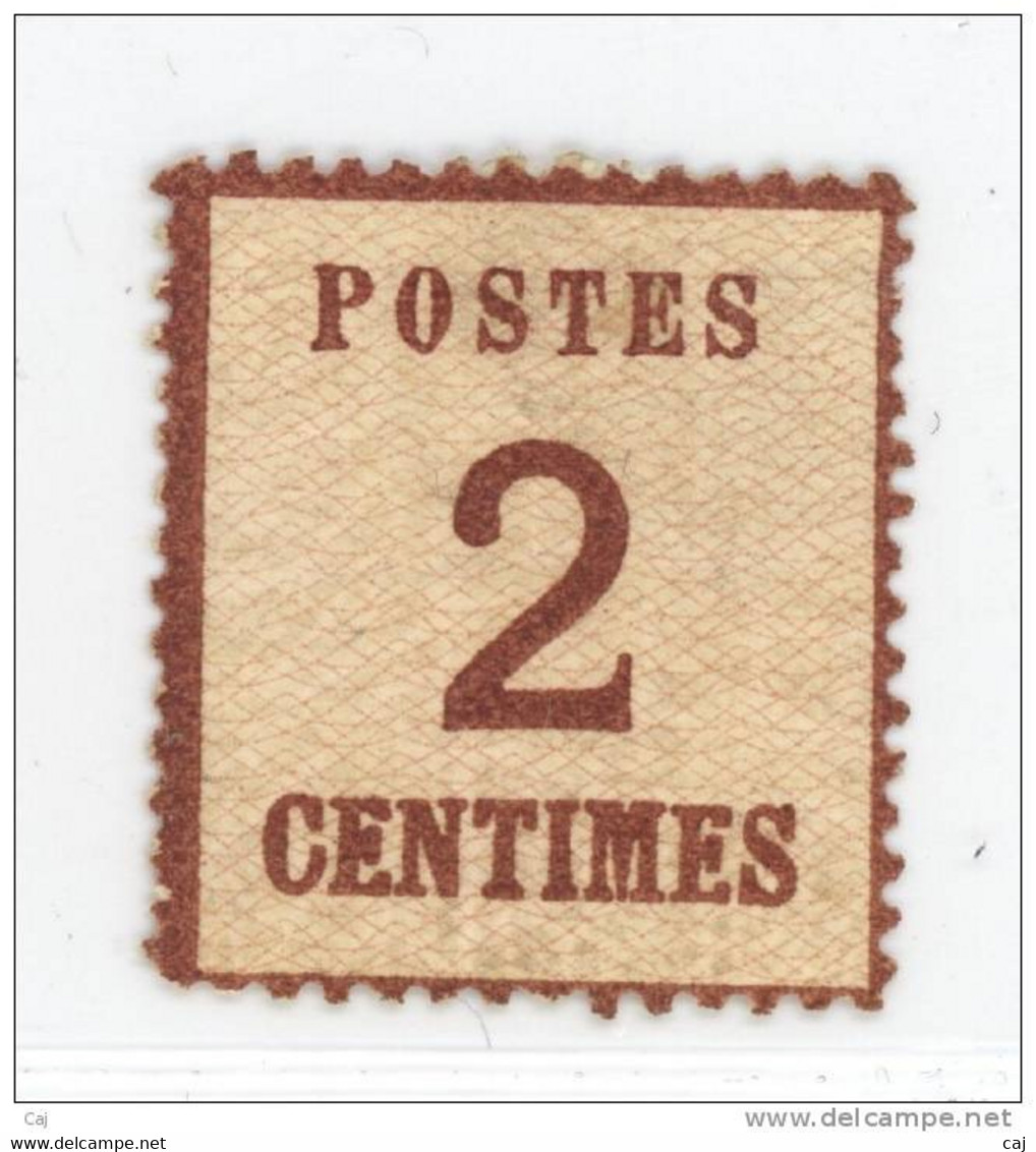 France  -  Alsace-Lorraine  :  Yv  2  *         ,           N2 - Unused Stamps