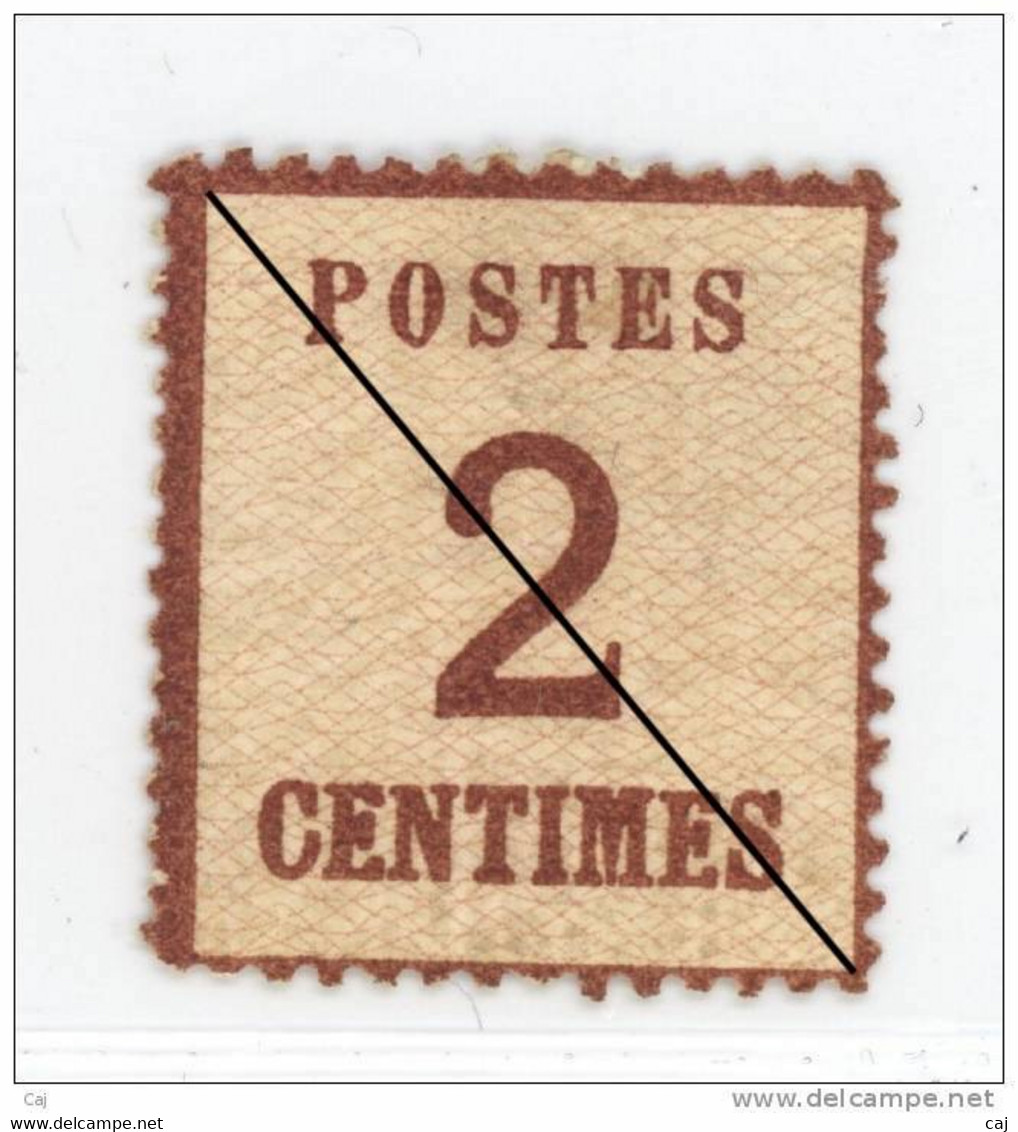 France  -  Alsace-Lorraine  :  Yv  2  *         ,           N2 - Unused Stamps