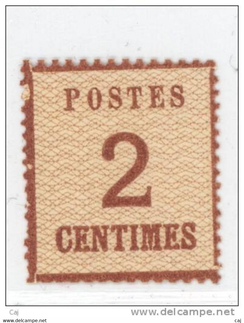 France  -  Alsace-Lorraine  :  Yv  2  **    Jolie Variété D'impression Du Cadre       ,     N6 - Unused Stamps