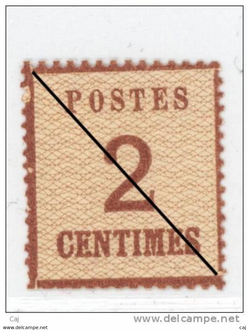 France  -  Alsace-Lorraine  :  Yv  2  **    Jolie Variété D'impression Du Cadre       ,     N6 - Unused Stamps