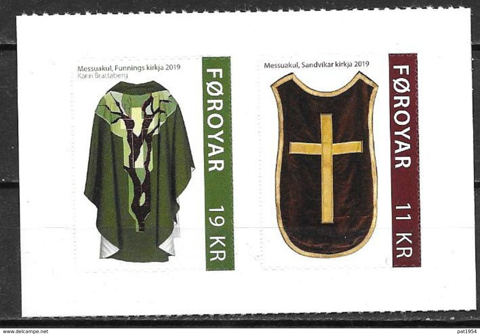 Féroé 2019 N°962/963 Adhésifs Neufs Chasubles - Färöer Inseln