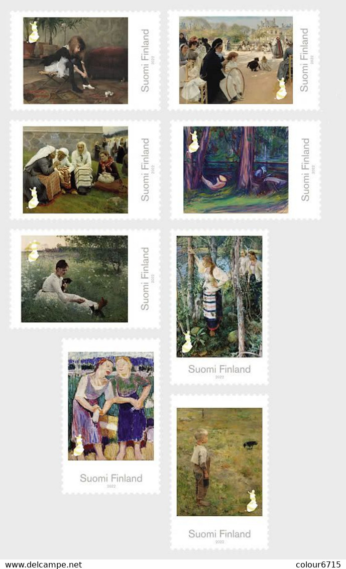 Finland 2022 Classic Finnish Paintings Stamps 8v MNH - Unused Stamps