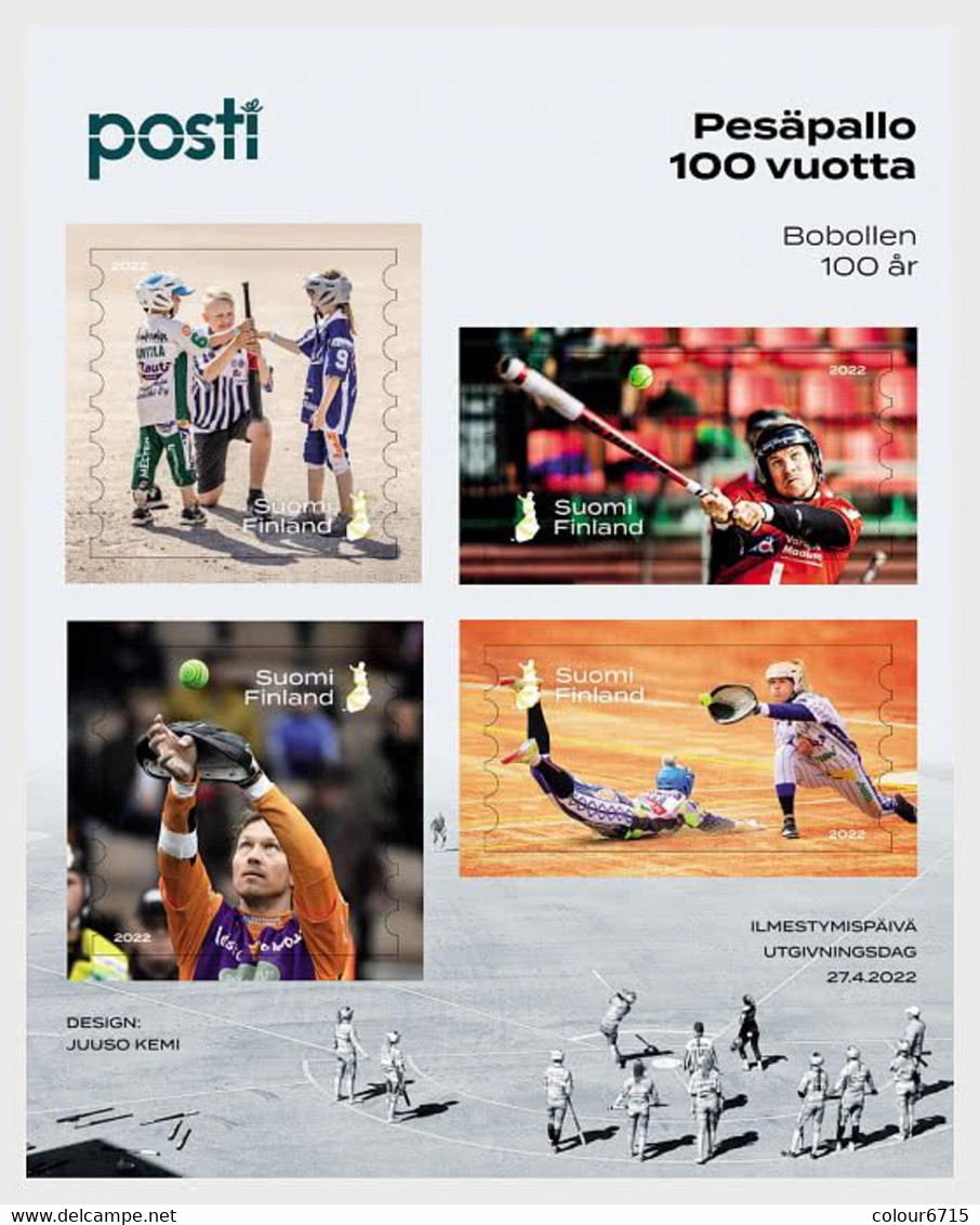 Finland 2022 Finnish Baseball 100 Years Stamp MS/Block MNH - Unused Stamps