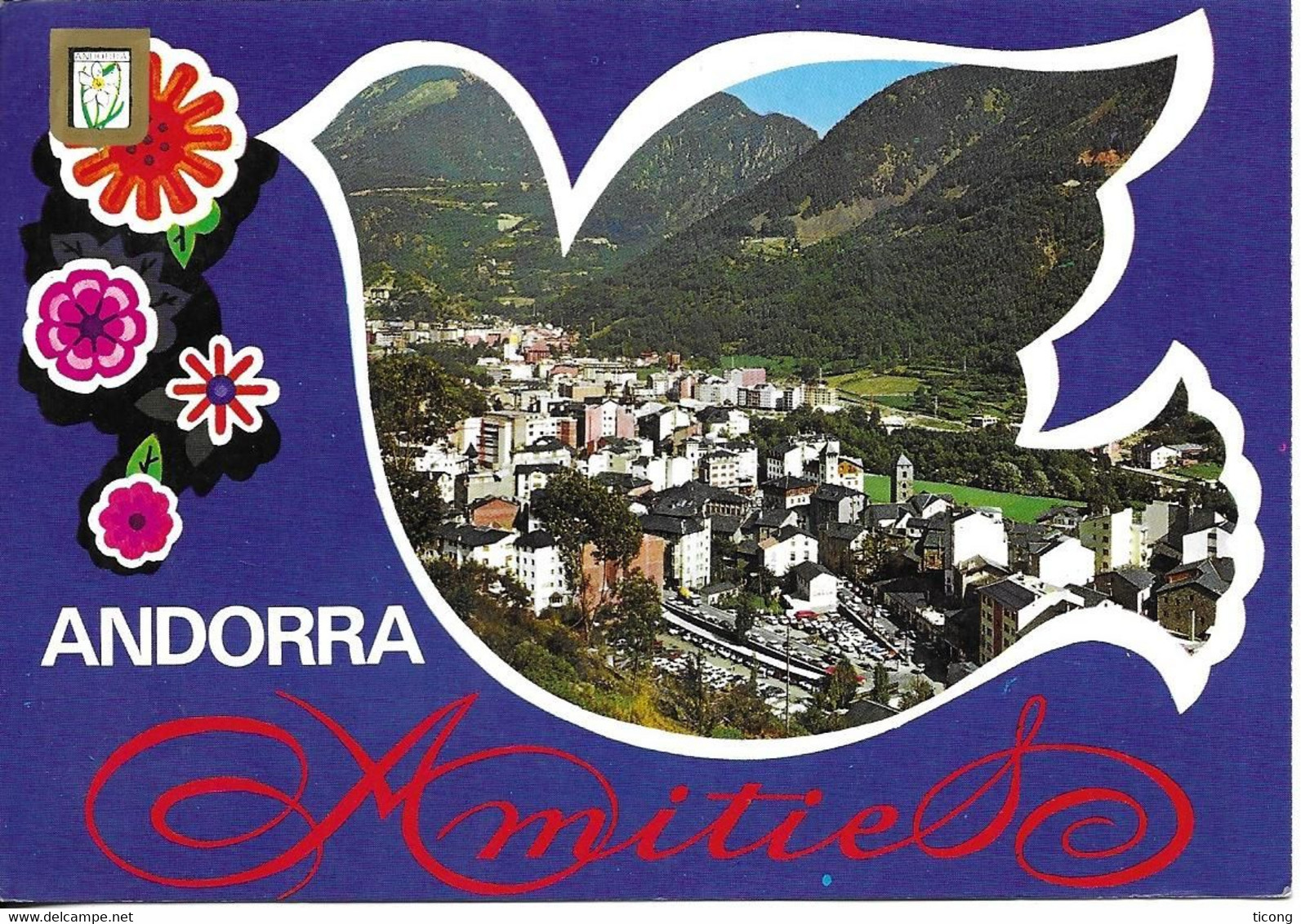 ANDORRE PROTECTION DE L ENVIRONNEMENT, ARBRE, PLANTE, FRUIT1984 - FLAMME SKI, PECHEUR - CARTE VUE D ANDORRE LA VIEILLE - Storia Postale