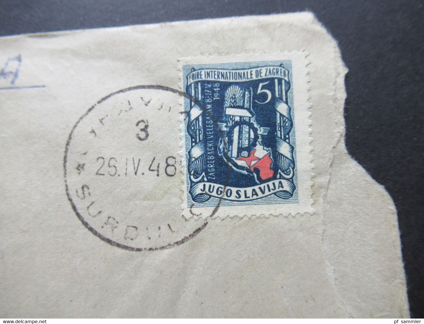 Jugoslawien 1948 Michel Nr.541 EF Zagreb Auslandsbrief Stempel Surdulica Nach München - Brieven En Documenten