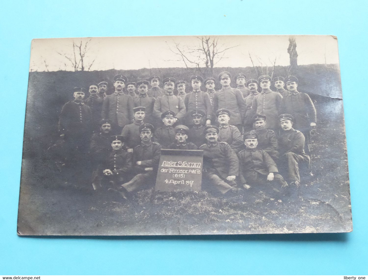 Alter Stamm Der Fernspr. A...15 ( 615 ) 4 April 1917 ( Photocard ) ! - Guerra, Militares