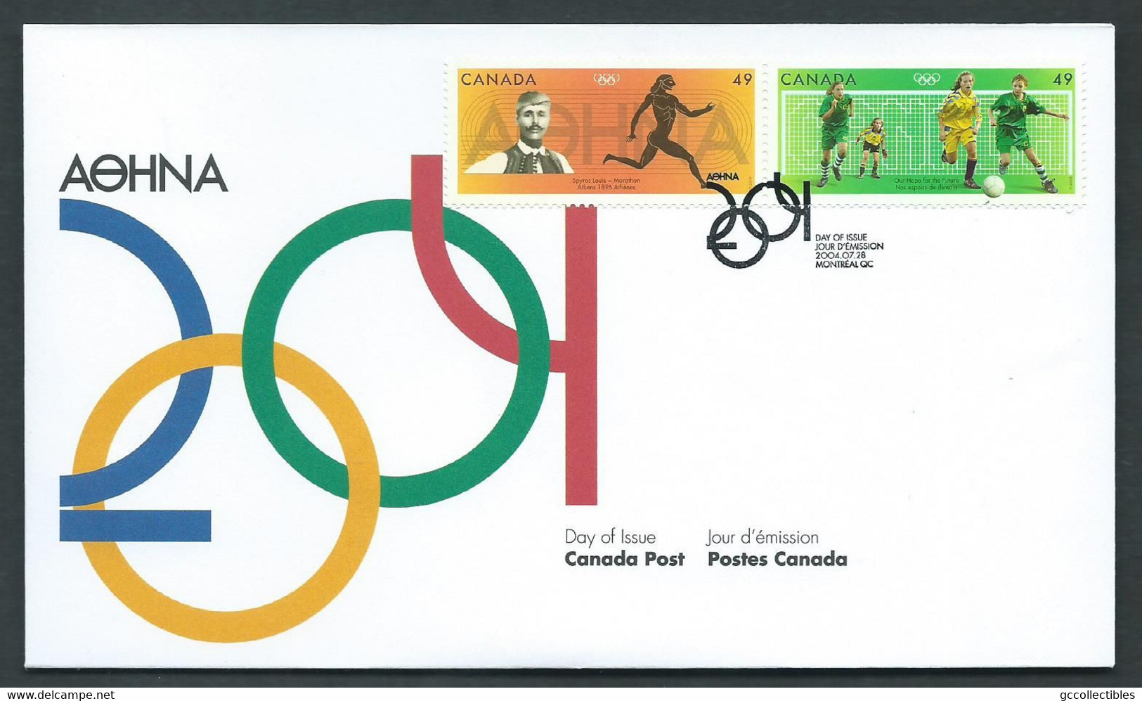 Canada - # 2049-2050 Combo FDC - 2004 Olympic Summer Games - 2001-2010