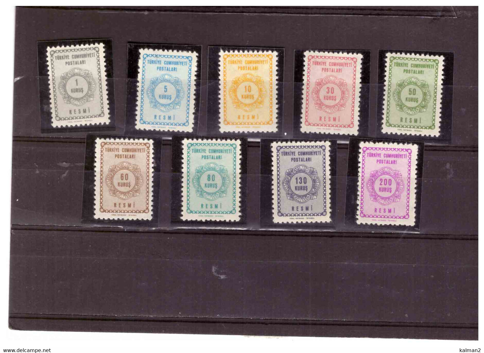 XX466   -  TURCHIA   /   SERIE COMPLETA NUOVA** MNH  CATALOGO UNIFICATO NR. 87/95  TASSE - Impuestos