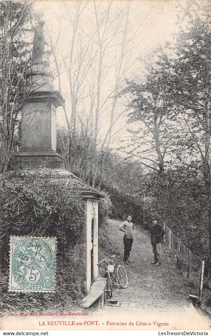 CPA - FRANCE - 51 - LA NEUVILLE AU PONT - Fontaine De Côte à Vignes - Animée - Autres & Non Classés