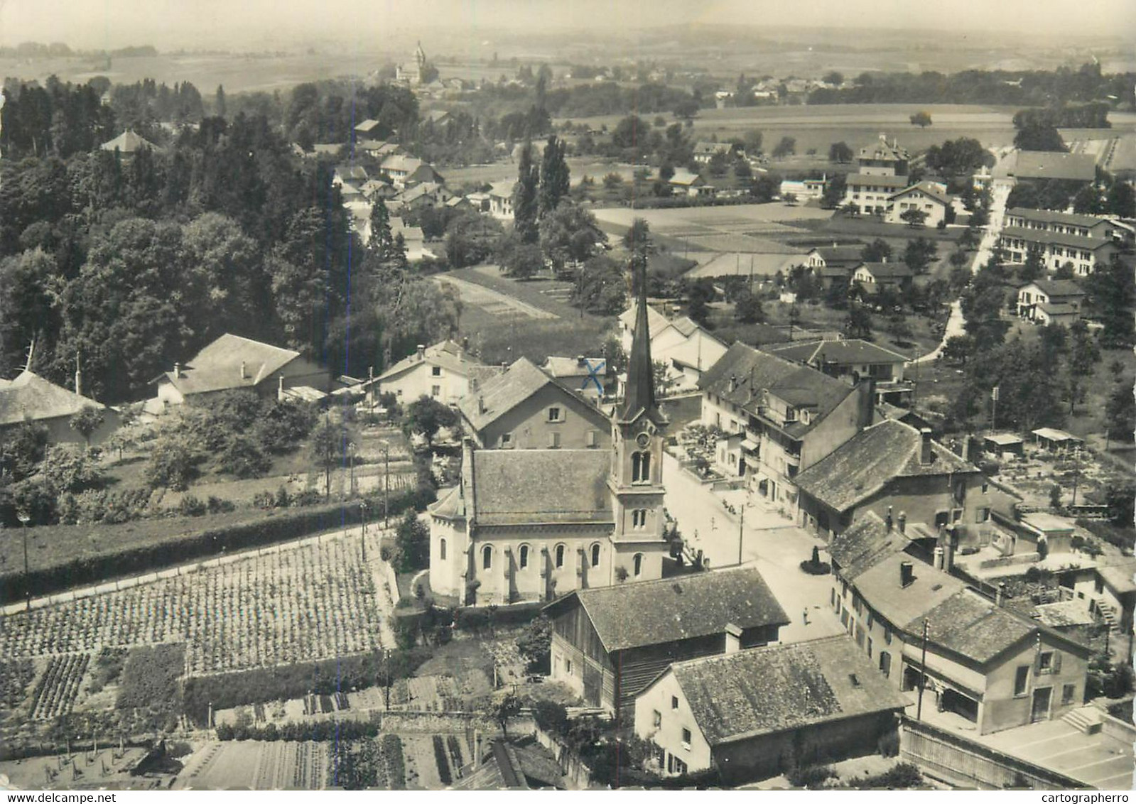 Postcard Switzerland Echichens Aerial Cityscape - Échichens