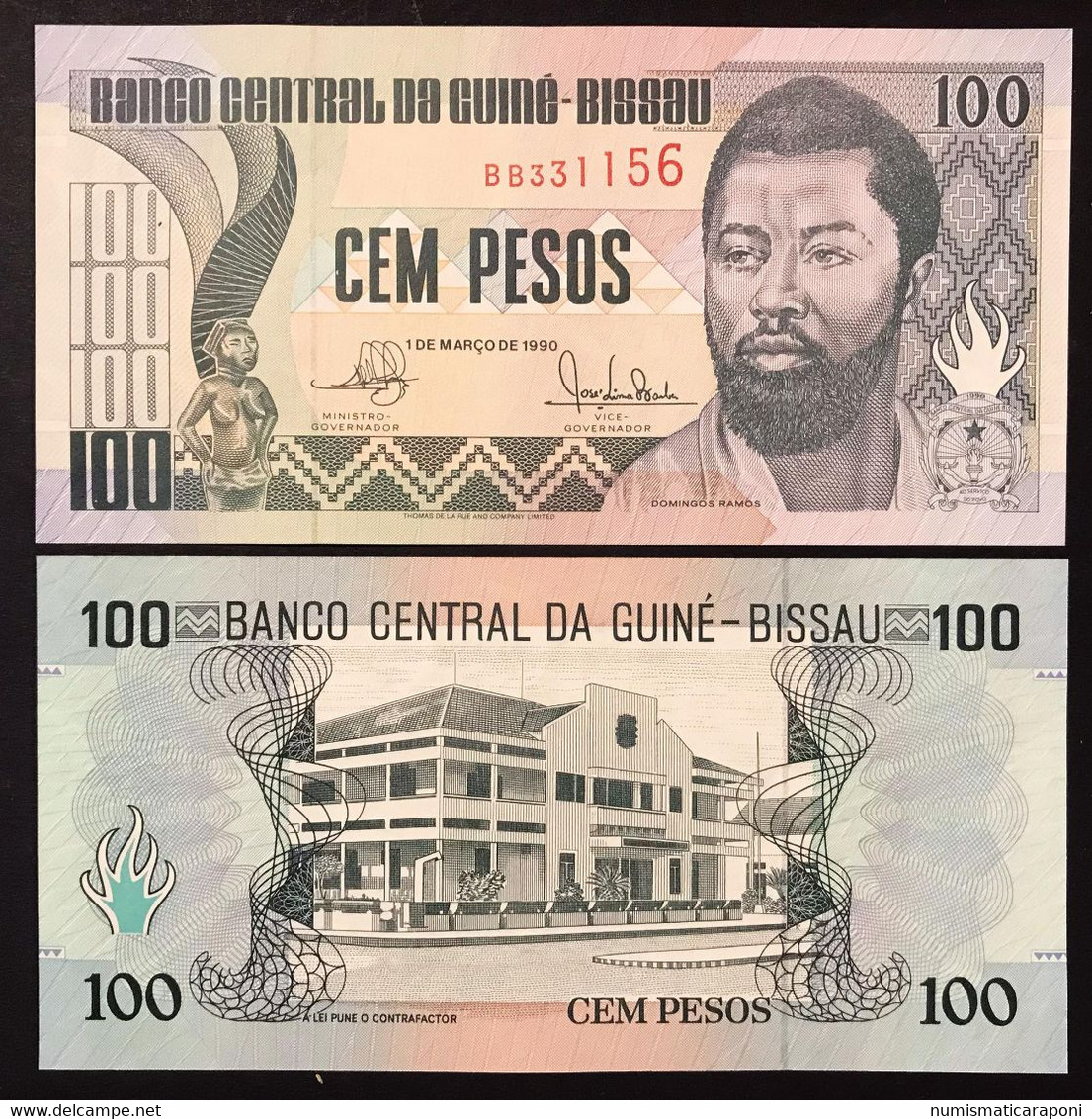 Guinea Bissau 100 Pesos 1990  FDS/UNC Pick#11 LOTTO M.001 - Guinea-Bissau