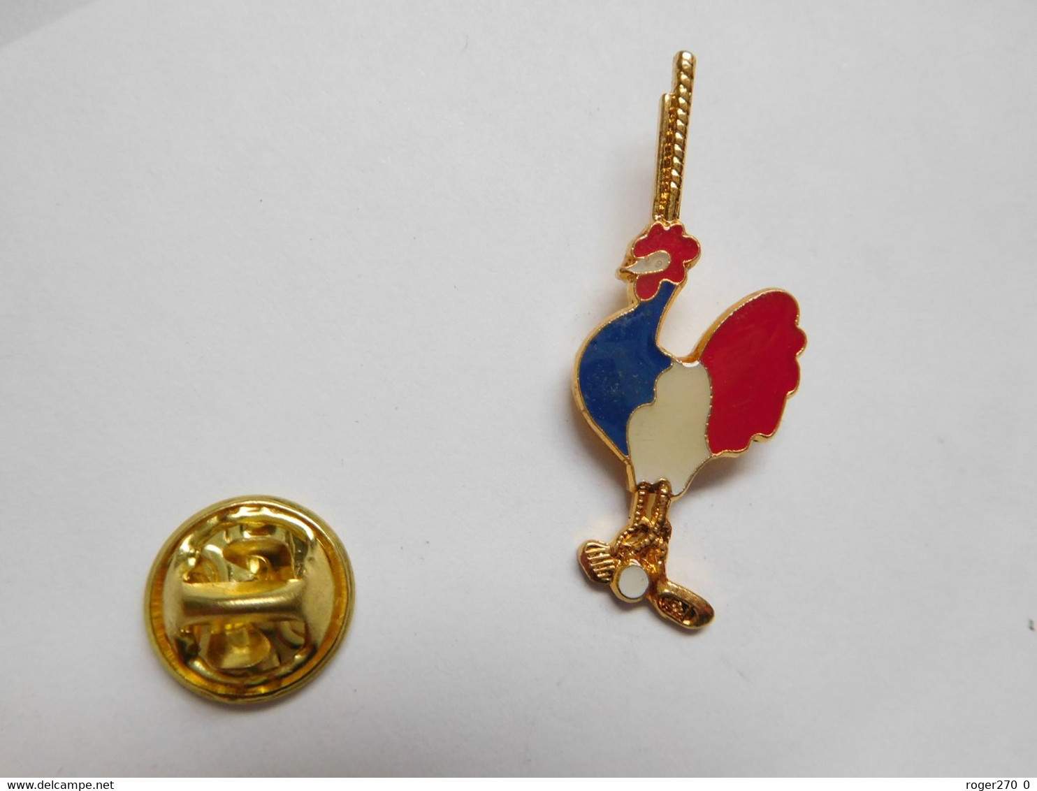 Superbe Pin's , Golf , Coq Tricolore - Golf